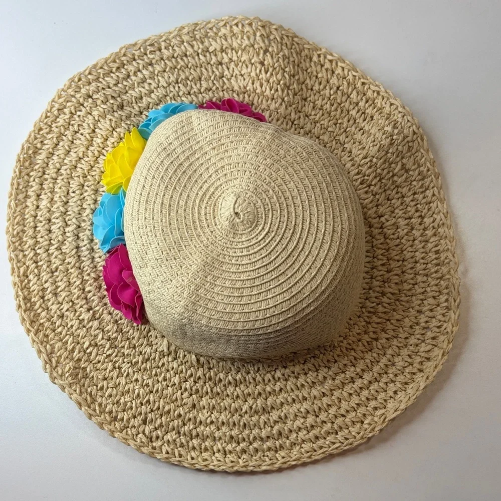 KOALA KIDS Cute Floppy Sun Hat with Colorful Flowers sizes 6-12 mo